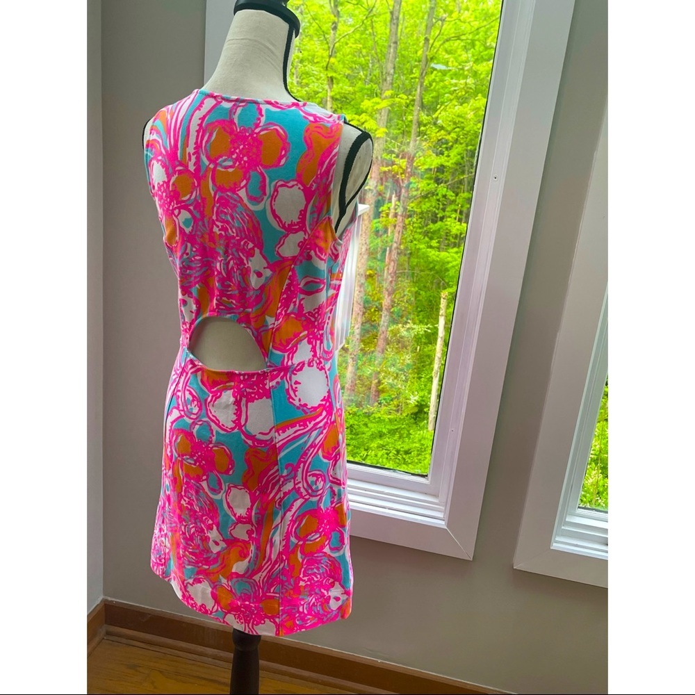 LILLY PULITZER DRESS S  | PEEP KEYHOLE OPEN BACK DRESS S | luxury summer dress S - Picture 4 of 8